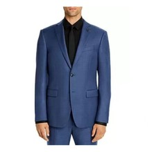 John Varvatos Star Usa Bleecker Melange Solid Suit Jacket Blue Size 46R 1752