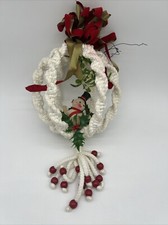 Vintage Macrame Christmas Decoration with Snowman