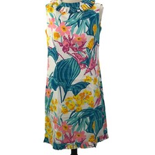 True Vintage Shift Dress Park East By Swirl Floral Summer Mod Bright Bold SMALL