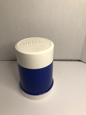 Thermos 10 oz Food Container- Vintage Blue Insulated Food  Soup Lunch Hot Cold