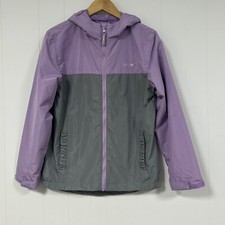 Eddie Bauer Hooded Rain Jacket/Windbreaker Girl's Large Light Purple
