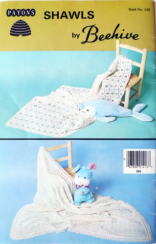 Knitting Crochet Pattern Baby Shawls 17 Designs Leaf Diamond Lace Vintage 129 - 第 1/12 張圖片