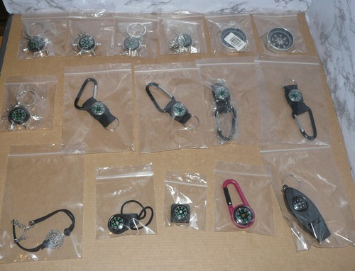 LOT DE 13 PORTE CLÉS BOUSSOLE +1BRACELET + 2 PETITES BOUSSOLES. - 第 1/11 張圖片