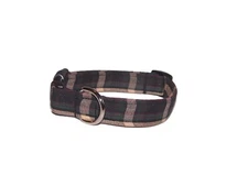 Wet Nose Designs Fun Cappuccino Plaid Dog Collar Black & Tan Tartan