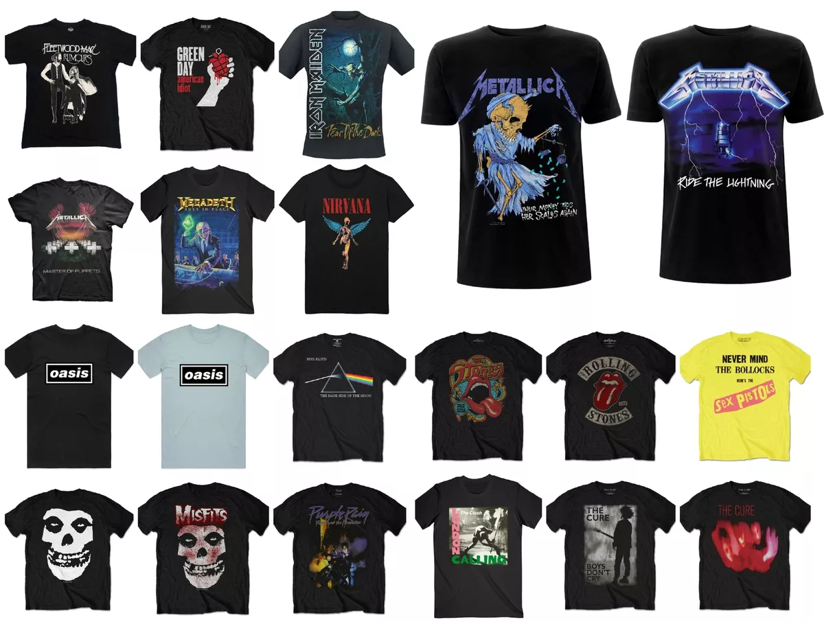 Band T-shirt Rock Official Merch Mens Unisex Casual Festival Concert eBay