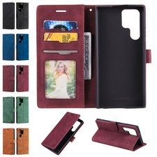 For Samsung Galaxy S24 S23 S22 S21 Leather RFID Blocking Card Slots Phone Case
