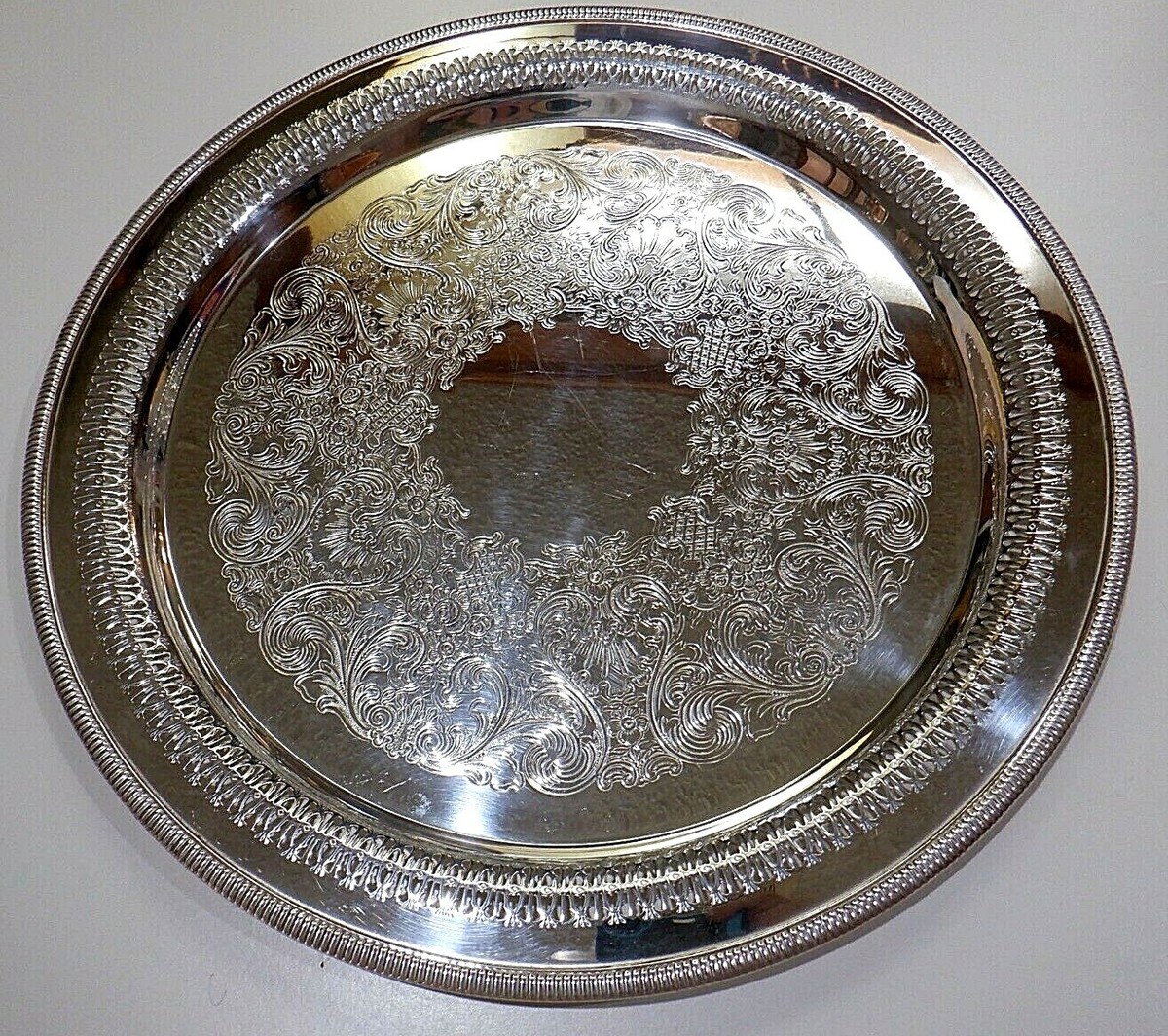 Silverplate Tray by Wm Rogers MFD Co 4272P with Cutout/Pierced