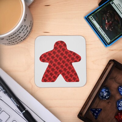 Holzuntersetzer, 5er Set Meeples Untersetzer, Hartbecher Teppich Tischset Tischuntersetzer