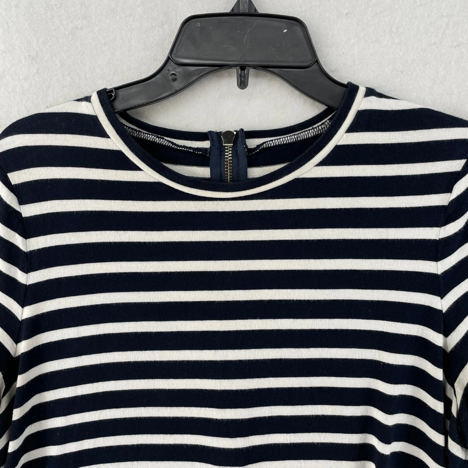 T shirt abito Kate Spade taglia XL bue bianco a righe collo rotondo manica corta lavorato a maglia