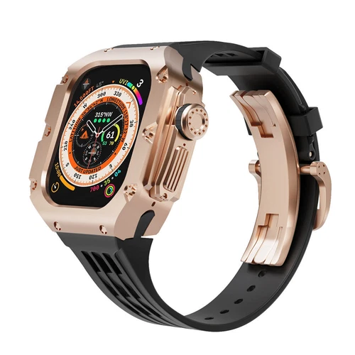 Titanium Alloy Case+Silicone Strap MOD KIT For Apple Watch Ultra /Ultra 2 3 49mm - Picture 21 of 44