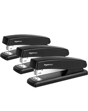 5x Stapler with 1000 Staples Office Stapler 25 Sheet Capacity Non Slip Black NEW