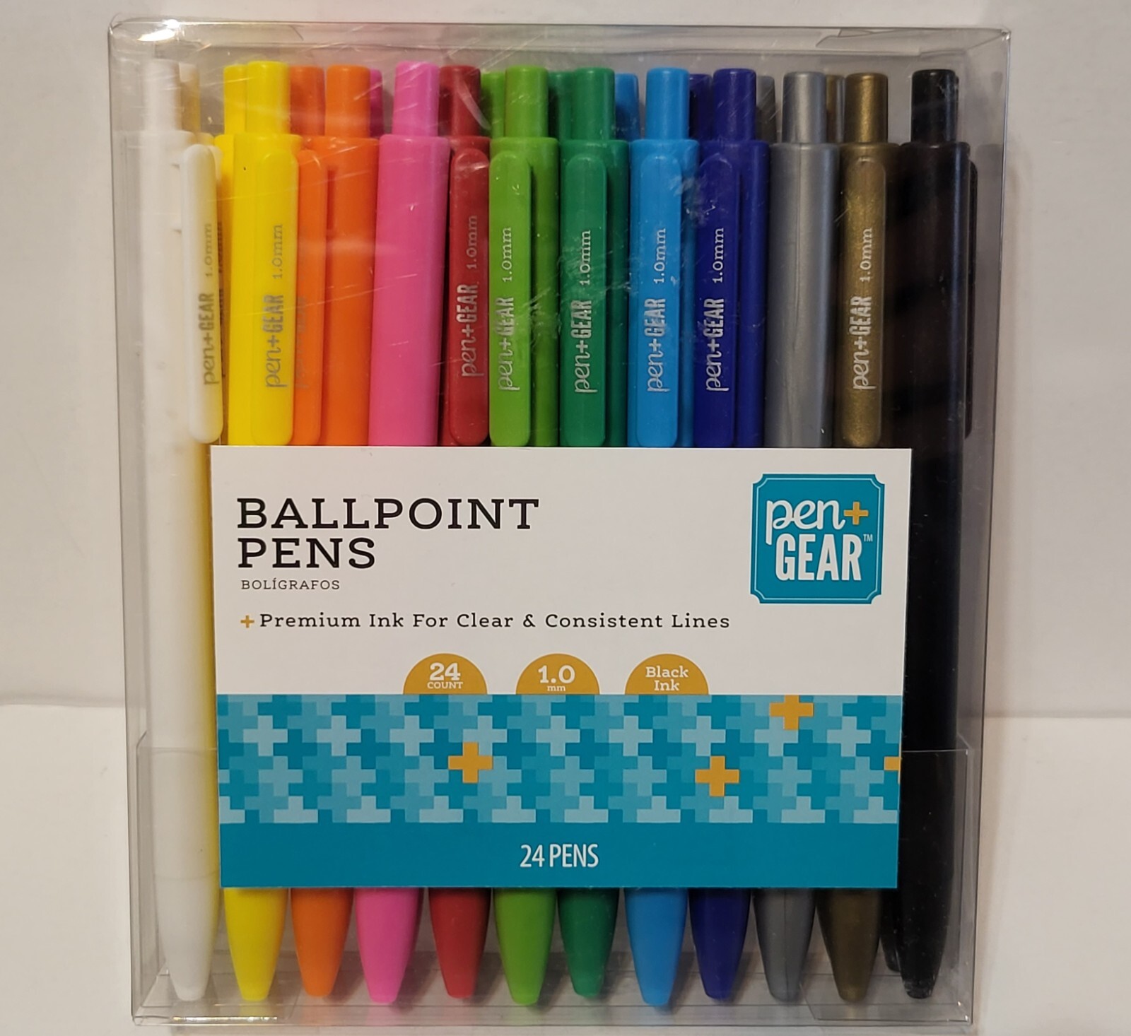 Pen&Gear Ballpoint pens 24 pack of multiple colors (2 pens for each