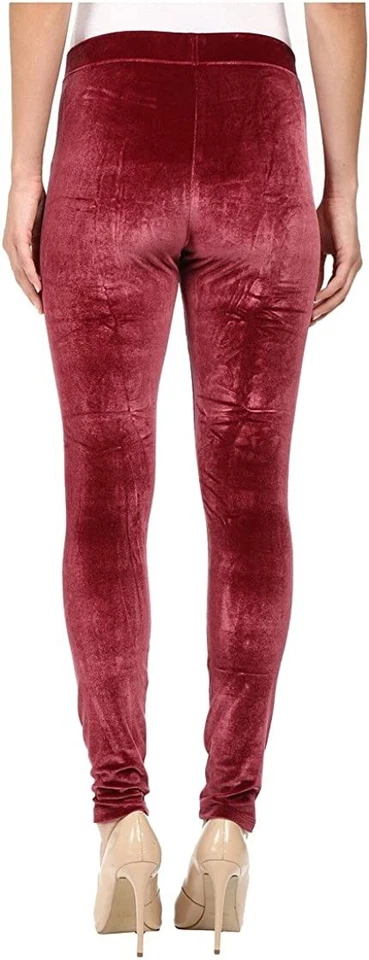 Leggings de terciopelo HUE para mujer Sangría pantalones de vino medianos 8-10 (w29") Foto 3 de 4