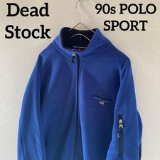 Polo Sport Ralph Lauren 90s Fleece Jacket Men L Deadstock Long Sleeve Blue