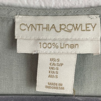 Cynthia Rowley Linen Dress Small Green Sleeveless Ruffle Hem Lagenlook  Beachy | eBay