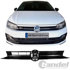 KÜHLERGRILL SPORT GRILL GITTER SCHWARZ CHROM LEISTE für VW POLO 6 2G