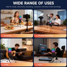 UPERFECOOK Audio Interface Podcast Equipment Kit, All-in-One DJ Mixer