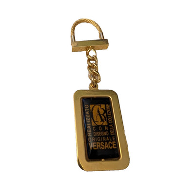 VERSACE Goldtone Key Chain Della Collezione Key Ring EUC
