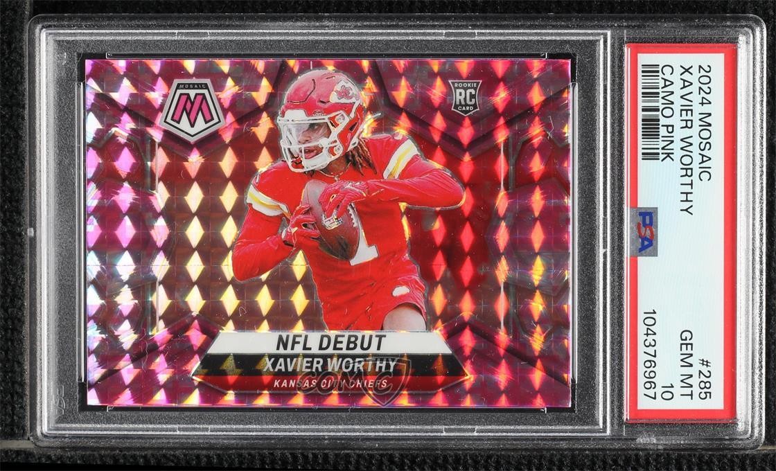 2024 Mosaic NFL Debut Pink Camo Prizm Xavier Worthy PSA 10 GEM MT Rookie RC 0i1b
