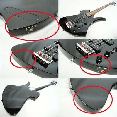FERNANDES MB-65 BL Mockingbird Bass, Black, 1990s, w/ Soft Case