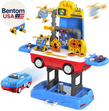 Kids Tool Set, Work Tool Bench with 69 Realistic Toy Tools and Accessories, Xmas