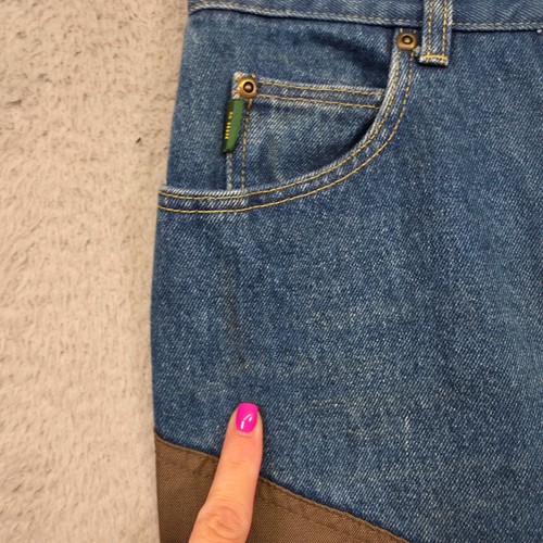 Cabelas Brush Pants Boys 12 Blue Brown Denim Field Jeans Outdoor Hunting Fishing - Picture 3 of 17
