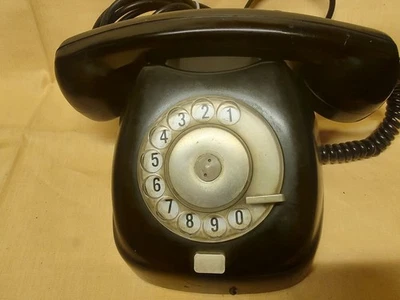 70er Telefon Tesla Tschechoslowakei Wählscheibentelefon schwarz 70s Vintage - Bild 1 von 4