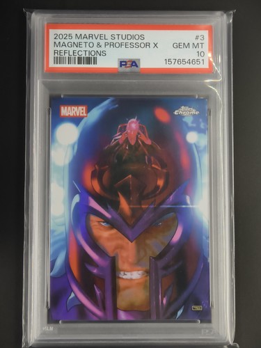 Magneto Professor X 2025 Chrome Marvel Studios Chrome Reflections PSA 10 [2hk