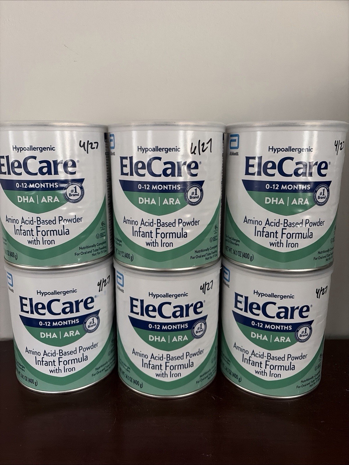 6 Cans Elecare Infant Formula 14.1oz Expires 2027 Fast shipping
