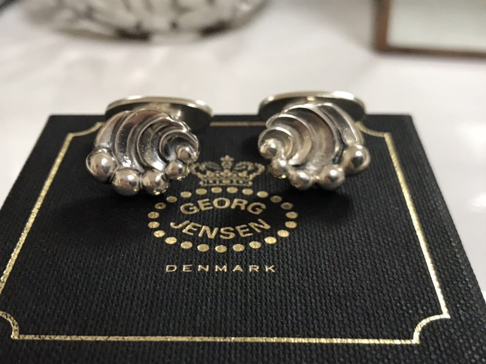 Georg Jensen Wave Pattern Cufflinks Sterling Silv… - image 3
