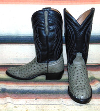 Mens Rujo The Deacon Gray Full Quill Ostrich Cowboy Boots 10 D New in Box