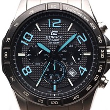 Rare CASIO EDIFICE Edifice Men's Watch Chronograph Quartz JDM Japan Model Black