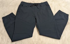 IQONIQ Joggers PANT Men Size Medium Drawstring Dark Navy Blue Elastic Waist