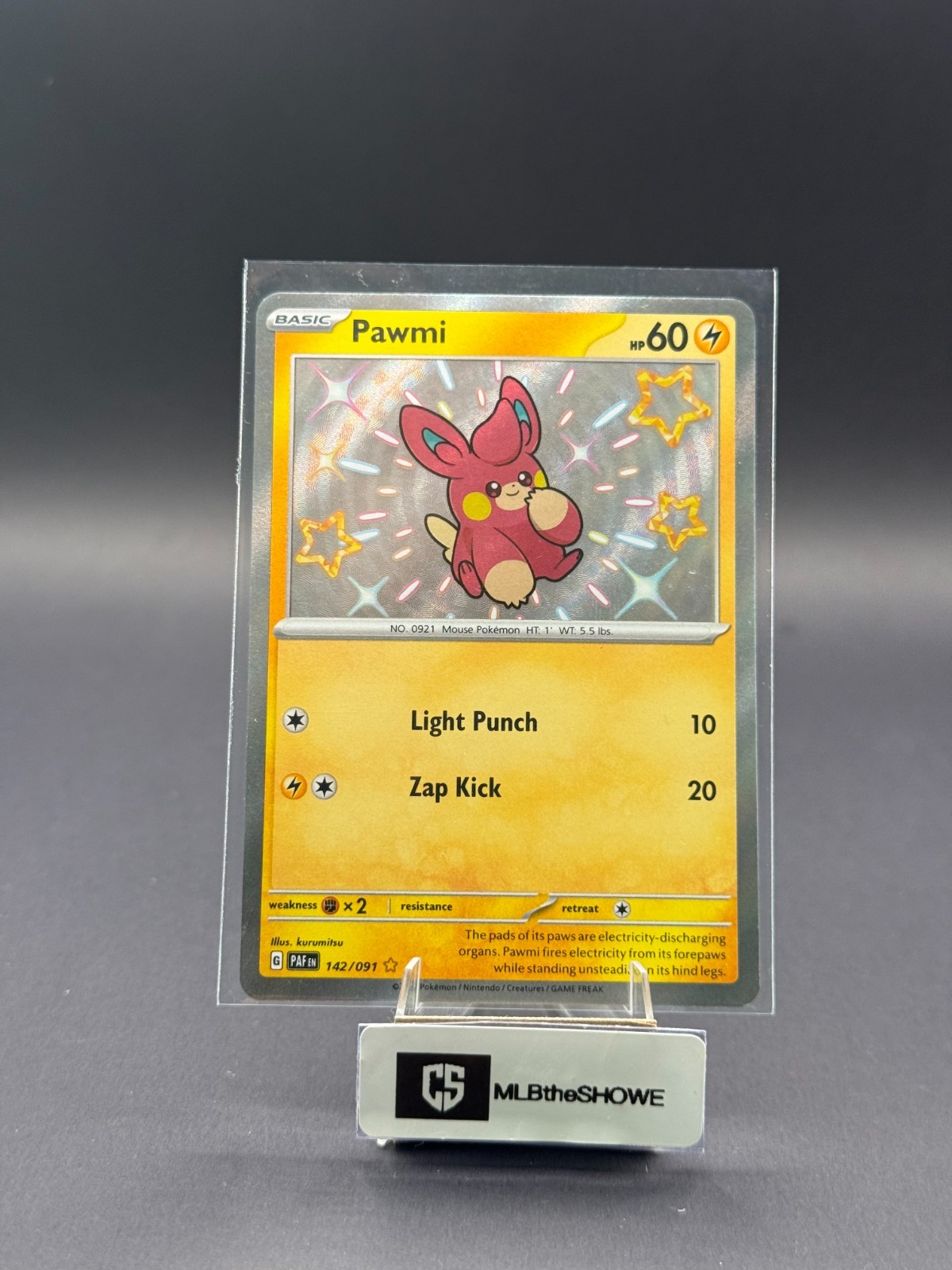 Pawmi Pokemon Paldean Fates 142/091 Near Mint