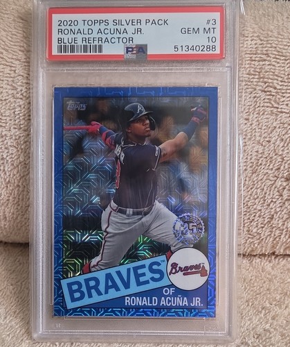 2020 Topps - Silver Pack 1985 Topps Chrome Baseball Ronald Acuña Jr. Blue PSA 10