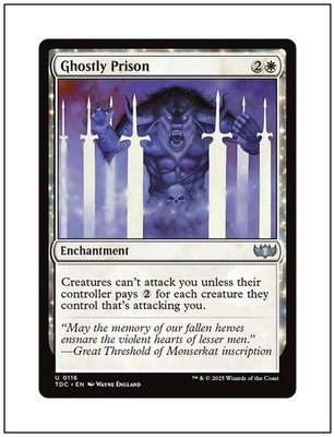 1x Ghostly Prison, Tarkir Dragonstorm Commander, Magic MTG NM