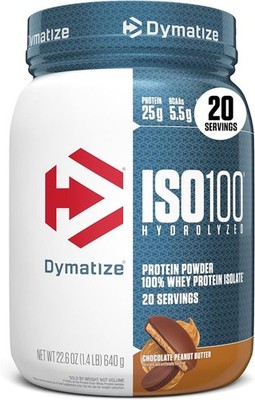 Dymatize ISO100 Protein Powder, 100% Whey Isolate, Chocolate Peanut Butter | 25g