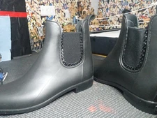 Jack Rogers Womens Sallie Rain Boot Size 6 Black Rubber Pull On Chelsea Bootie