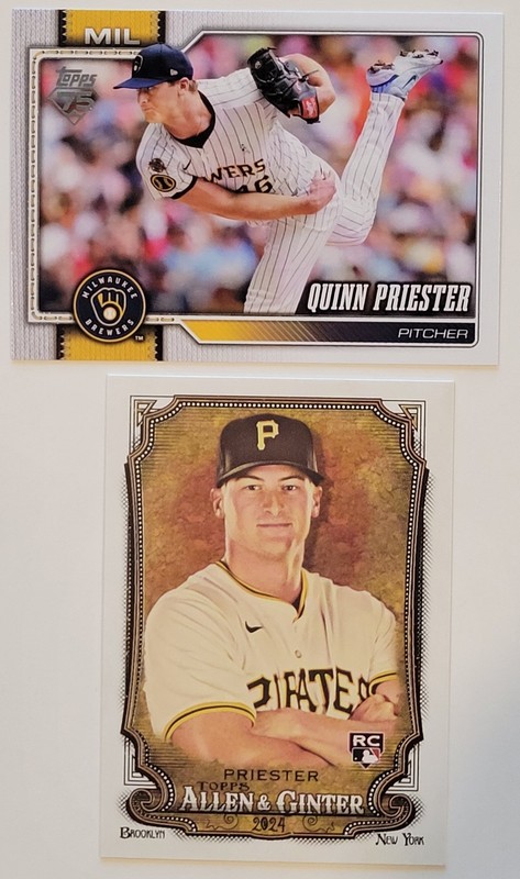 2 Card Lot- Quinn Priester ⚾️ Cards ( 2024 Allen & Ginter RC, 2026 ToppsSeries1)