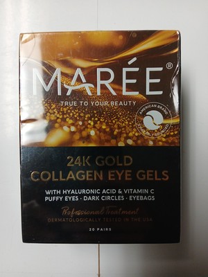 Maree 24k Gold Collagen Eye Gels, Collagen, Vitamin C , 20 Pairs, Exp: 8/28/2026