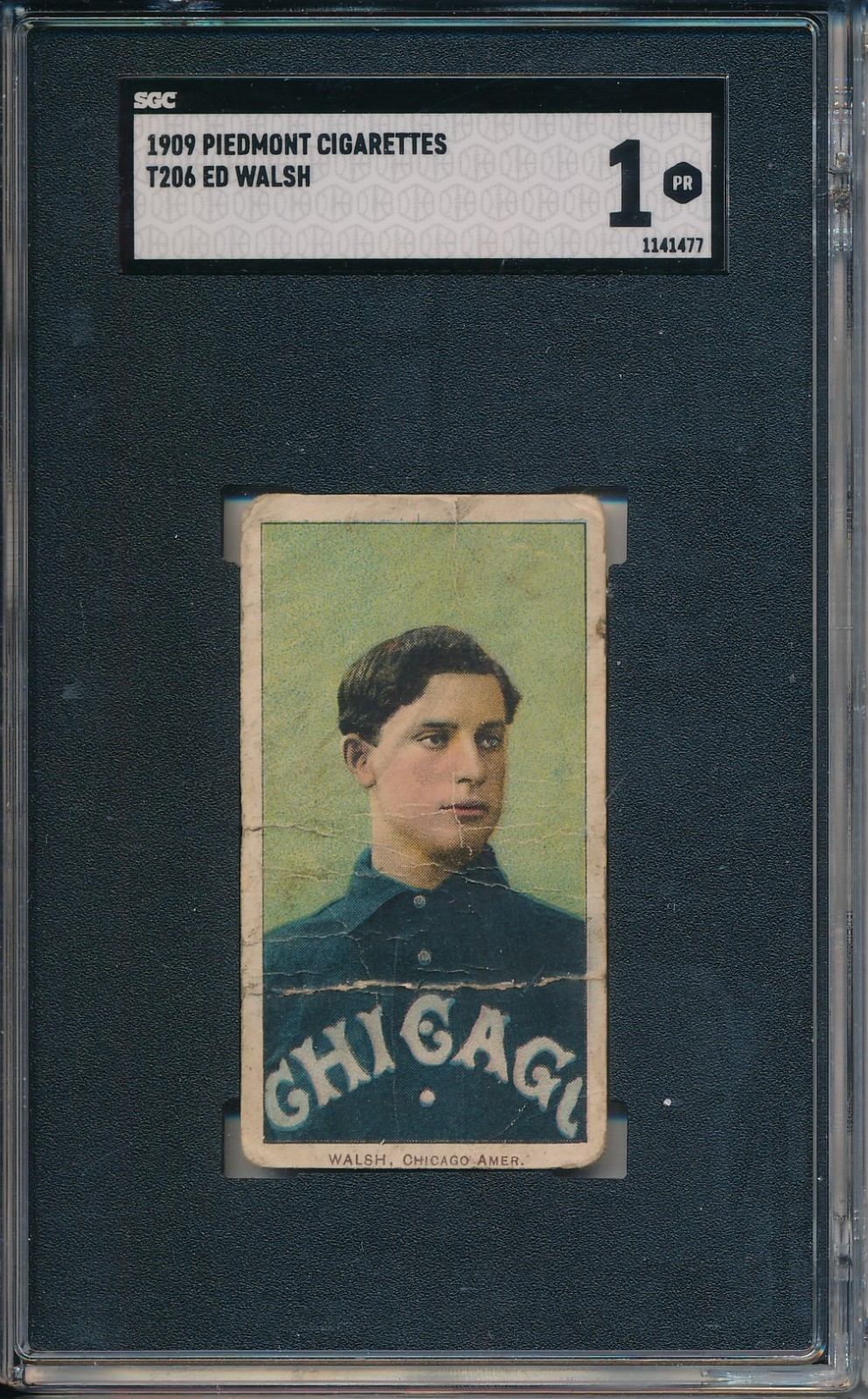 1909 T206 PIEDMONT 150 - ED WALSH - SGC 1 PR (SVSC) CENTERED!