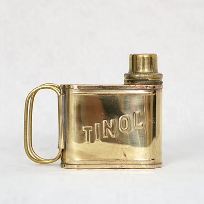 Antike Lötlampe TINOL Made in Germany Messing Taschenlötlampe Petroleumlampe WW2