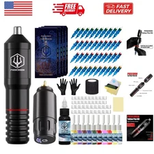 Beginner-Friendly POSEIDON Tattoo Pen Kit with Wireless Power Supply & Needles