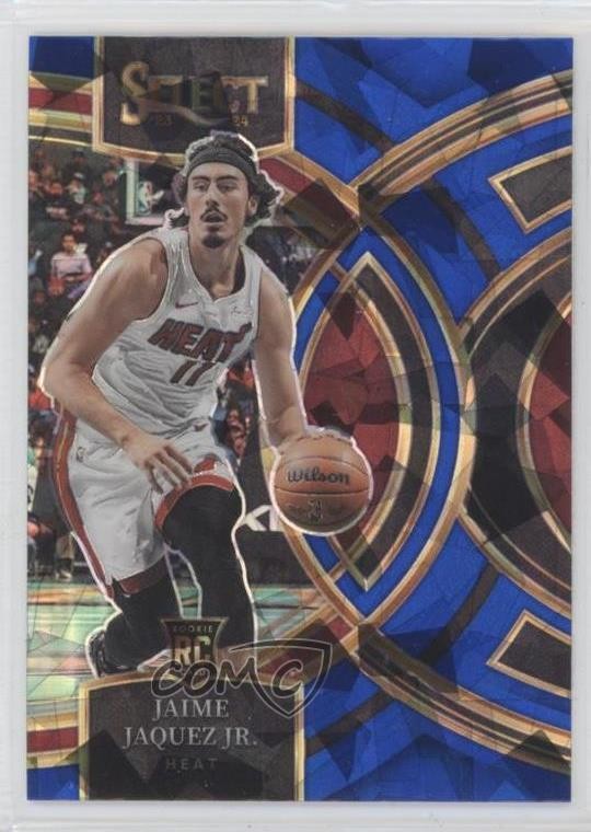 2023-24 Panini Select Premier Level Blue Cracked Ice Prizm Jaime Jaquez Jr 0g0n