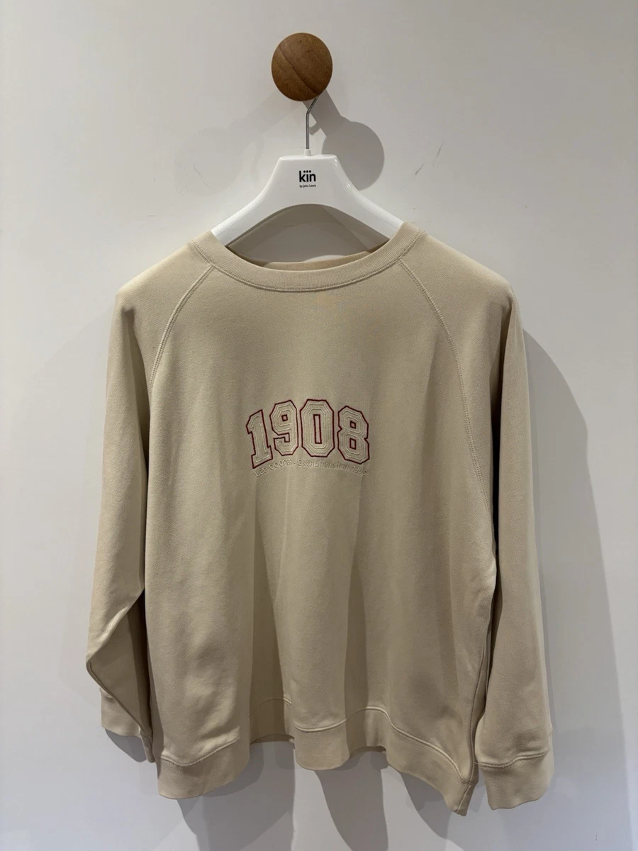 Sudadera Jersey Lee Cooper Hombre Talla L Beige "1908" Logo Bordado Pullover