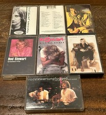 ROD STEWART CASSETTE TAPE LOT 7 W/ Rare 2 Set Mercury Anthology Used.