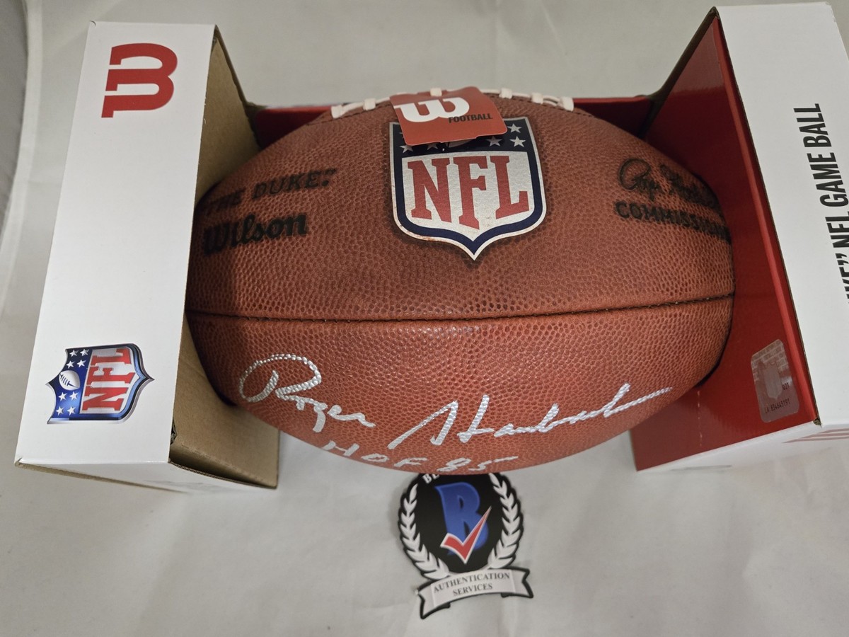 Roger Staubach Signed HOF 85 Official NFL Football Beckett W Auto