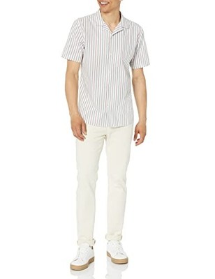 Herren Kurzarmhemd Baumwolle Blau Rosa Streifen XS Amazon Essentials