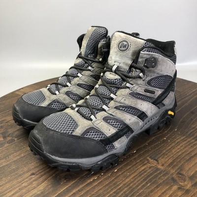 Merrell Granite Boots Mens Size 9 Gray Suede Hiking Vibram Trail Outdoor J06055