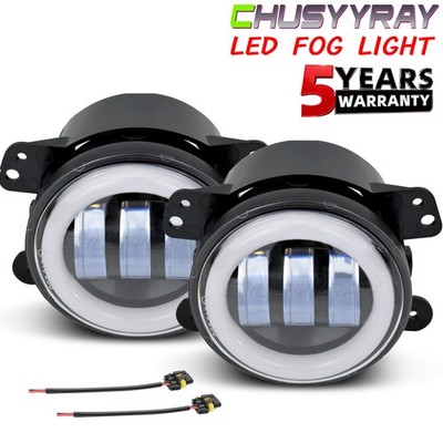 For 2005 - 2006 2007 Dodge Magnum Pair 4'' inch Round Bumper LED Fog Lights